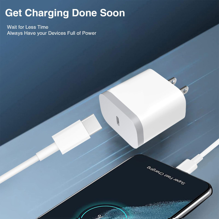 Fast Charging 20W PD Type C USB C Charger with 4FT Fast Charging Cable, USB C Wall Charger Block Compatible for i Phone 16/16 PL/16 PM/15/15 PL/15 PM