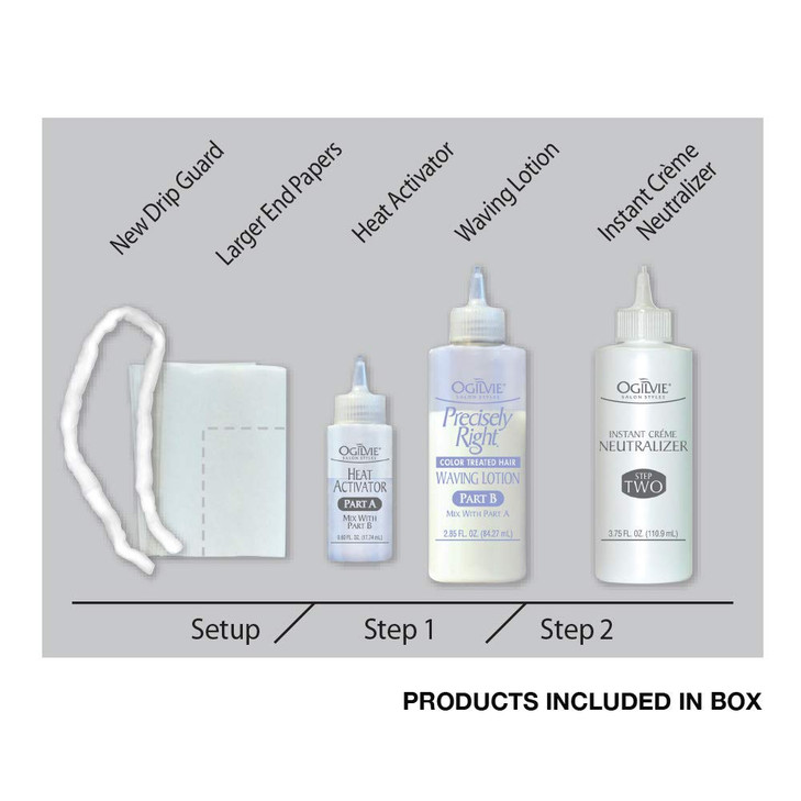 Ogilvie Salon Styles Precisely Right Professional Conditioning Perm Kit - Ideal for Color-Treated, Normal Hair - 1 Application