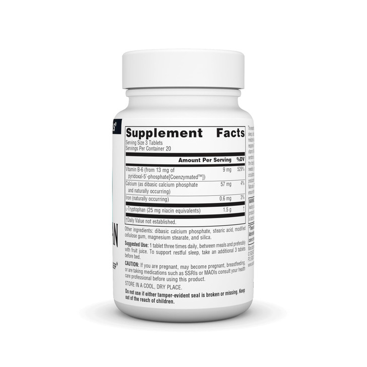 Source Naturals L-Tryptophan with Coenzyme B-6 500mg - 60 Tablets
