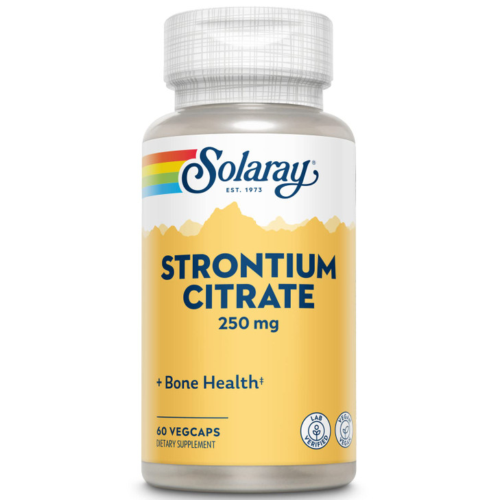 Solaray Strontium Citrate 250 mg | Healthy Bones & Teeth Support | Gentle Digestion, Enhanced Absorption | 60 VegCaps