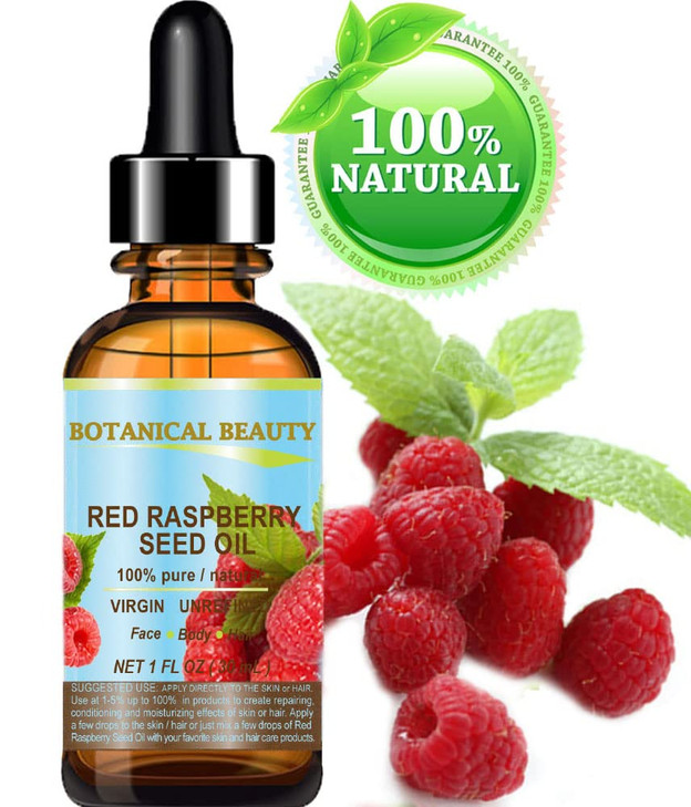Botanical Beauty RED RASPBERRY SEED OIL 100% Pure Natural Virgin Unrefined Undiluted Cold Pressed Carrier Oil for Face, Skin, Hair, Body, Nails. Rich