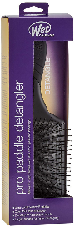 Wet Brush Paddle Detangler Hair Brush Black with Soft Bristles, Perfect Hair Brush for Men, Women and Kids, Detangler for All Hair Types - Blackout