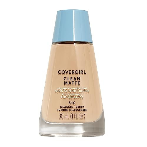 COVERGIRL Clean Matte Liquid Foundation Classic Ivory, 1 oz (packaging may vary)