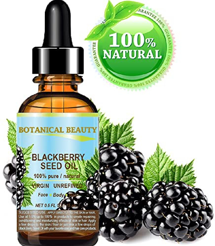Botanical Beauty BLACKBERRY SEED OIL 100% Pure Natural Virgin Unrefined. Cold Pressed Undiluted Carrier Oil for Face, Skin, Body, Hair, Anti-Aging Fa