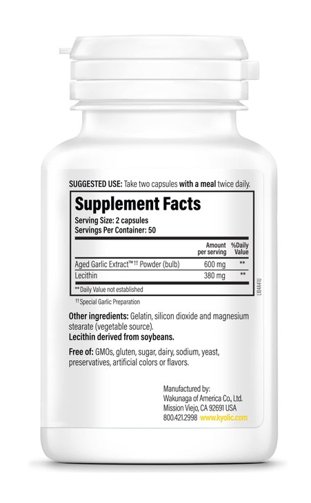 Kyolic Aged Garlic Extract Formula 104, Cholesterol Health*, 100 Capsules