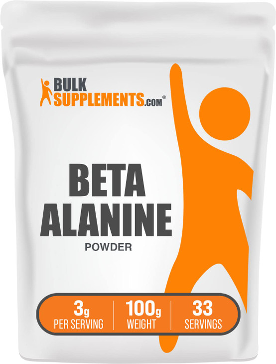 BulkSupplements.com Beta Alanine Powder - Beta-Alanine Supplement, Pre-Workout Supplement - Unflavored & Gluten Free, 3g per Serving, 100g (3.5 oz) (