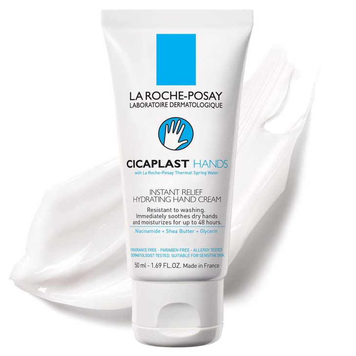 La Roche-Posay Cicaplast Hand Cream, Instant Relief Moisturizing Hand Lotion for Dry Hands, Shea Butter Lotion for Dry Cracked Hands, Non Greasy, Fra