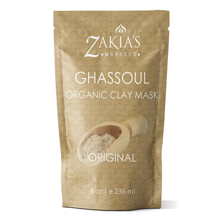 Moroccan Ghassoul Clay Mask - Organic Natural Facial Mask and Skin Care Treatment - Anti-aging Mud Mask Heals Dry & Oily Skin, Acne, Eczema & Psorias