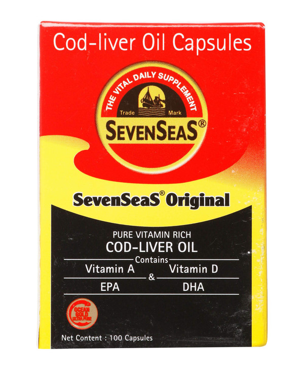 Seacod Cod-liver Oil Capsules ,Omega-3 Fatty Acid, Vitamin A, Vitamin D 100 Capsules