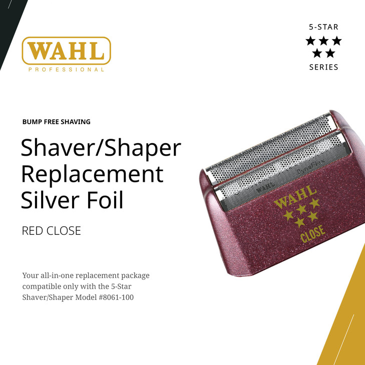 Wahl Professional 5 Star Series Shaver Shaper Replacement Foil, Razor Close Shave, Hypo-Allergenic Silver