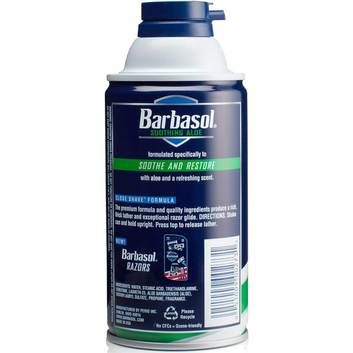 Barbasol Shave Cream, Soothing Aloe - 10 oz - 2 pk