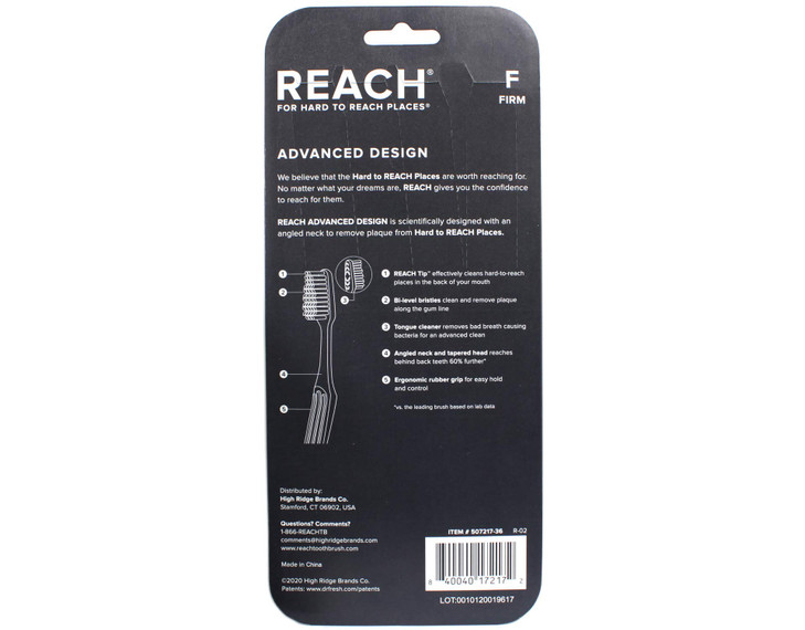REACH Advanced Design Adult Toothbrush, Firm, 7 Count