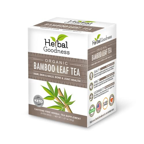 Bamboo Silica Supplements Herbal Tea 24 Bags - Organic Hair, Skin and Nails Vitamins Collagen Tea - Traditional Medicinals Tea for Facilitating Diges
