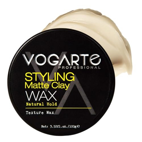 Vogarte Hair Wax for Men, Premium Aqua Hair Styling Wax with Strong Hold & High Shine Finish, Water-Based, Easy Wash Out, 3.52 oz