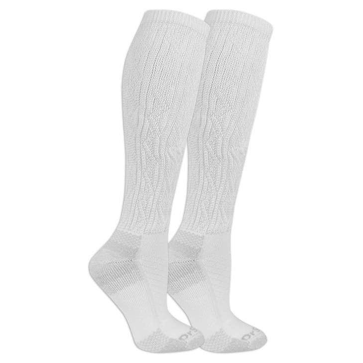 Dr. Scholl's Women's Advanced Relief Diabetic & Circulatory Knee High Socks, White, Shoe Size: 4-10 (2 Pairs)