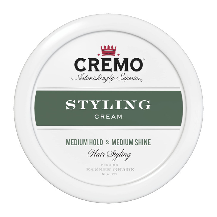 Cremo Hair Styling Cream, Barber Grade, Medium Hold, Medium Shine Hair Products, 4 Oz