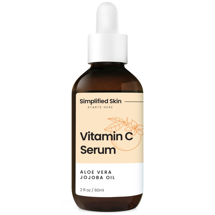 Simplified Skin Vitamin C Face Serum  20% Vitamin C, Hyaluronic Acid, Vitamin E  for Hydrating & Glowing Skin - Antioxidant Skin Brightening Serum