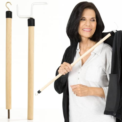Vive Dressing Stick for Elderly (27) - with Zipper Puller & Sock Remover Tool - Aid for Pants - Accessories for Daily Living, Assistant Device No Be