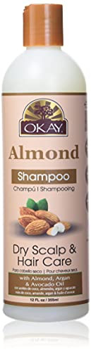 OKAY Dry Hair&Scalp Almond Shampoo Helps Hydrate,Moisturize,and Soften Hair Sulfate,Silicone,Paraben Free For All Hair Types and Textures Made in USA