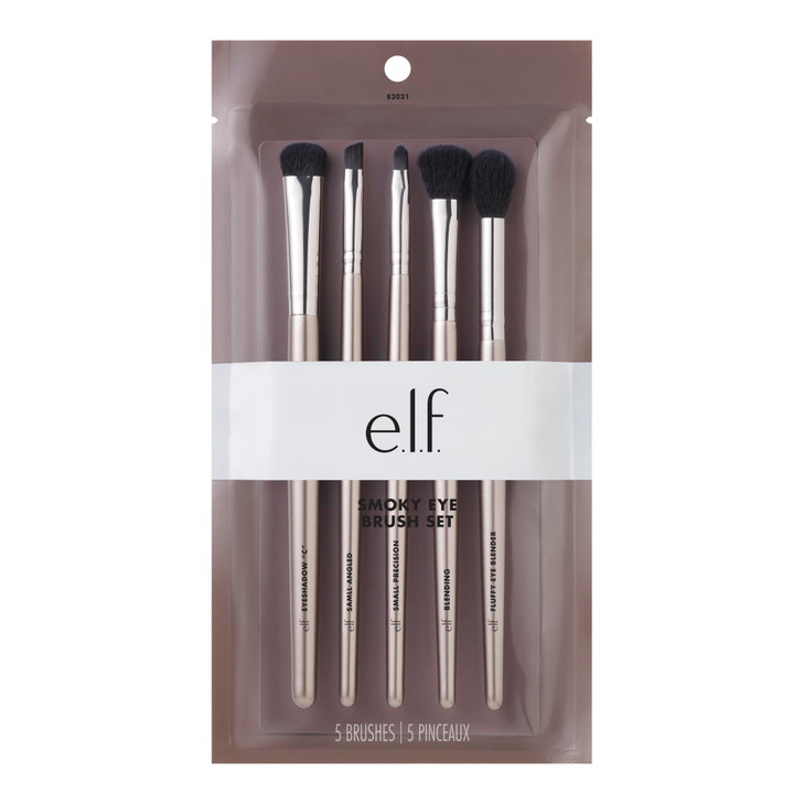 e.l.f. Smoky Eye Brush Kit, 5-Piece Makeup Brush Kit For Creating A Smoky Eye Look, Apply & Blend Eyeshadow, Vegan & Cruelty-Free