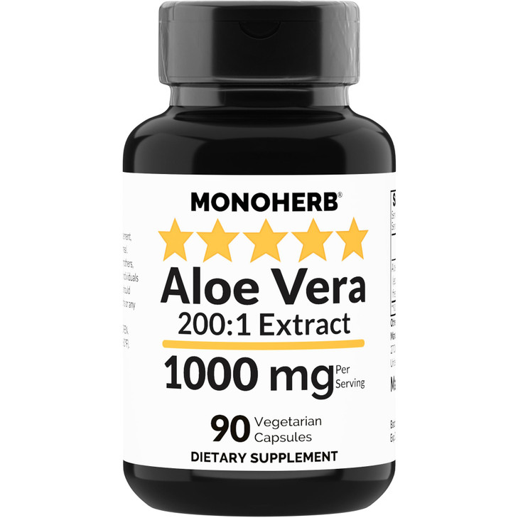 MONOHERB Aloe Vera 1000 mg - 200x Extract - 90 Capsules