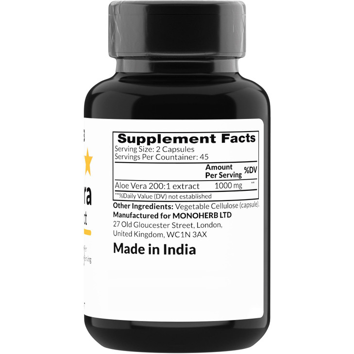 MONOHERB Aloe Vera 1000 mg - 200x Extract - 90 Capsules