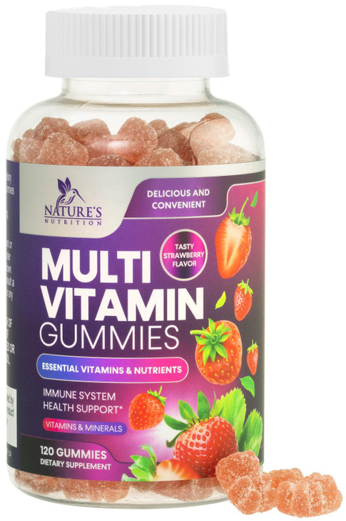 Multivitamin Gummies for Adults - Daily Adult Multivitamins Gummy with Vitamins A, C, D, B12 for Women & Men, Immune Support Gummy Multivitamins Supp