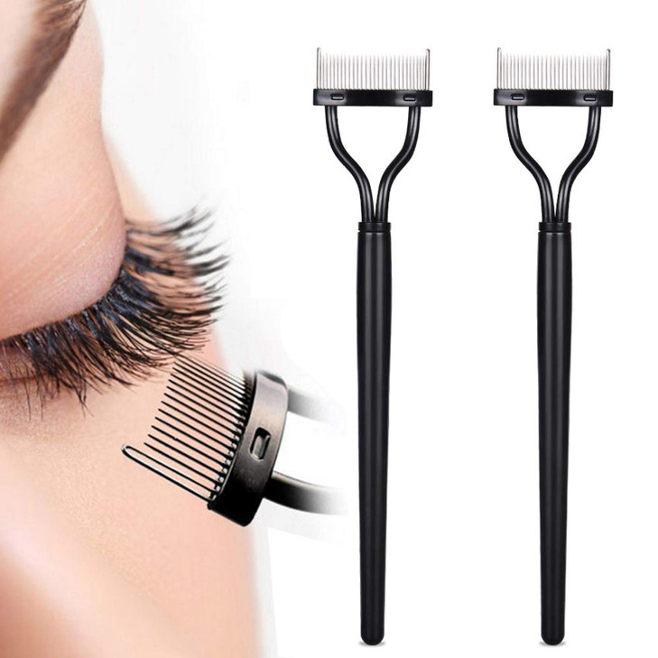 Vodisa Metal Eyelash Comb Curler 2 Pcs Mascara Separator Set Lash Extensions Applicator Professional Beauty Makeup Tool for Eyelashes