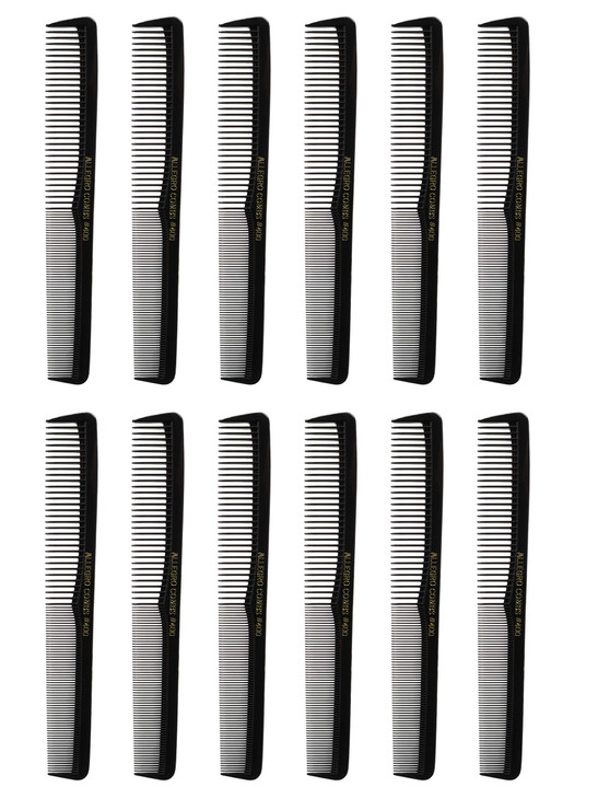 Allegro Combs #400 Barber Combs  12 Pack Professional Hair Cutting and All-Purpose Combs for Barbers and Stylists  Made in USA (Fresh Pink)