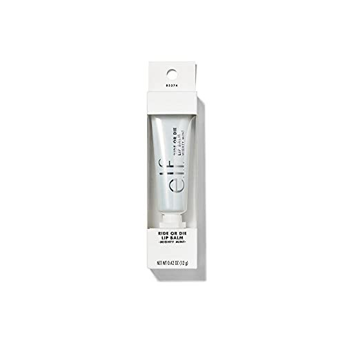 e.l.f. Ride or Die Lip Balm, Ultra-Hydrating Clear Lip Balm, Infused with Jojoba Oil, Sheer Finish, Mighty Mint, 0.42 Oz (12g)