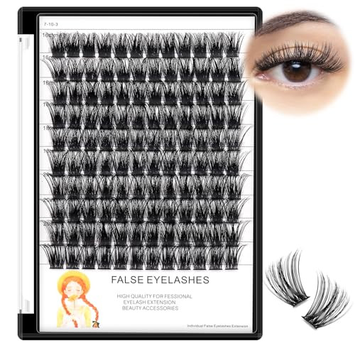 Bodermincer Lash Clusters D Curl Black/Brown/Colored Lashes 10-12-14/12-14-16/16-18-20mm Mixed Lash Clusters Kit For Beginner (M01# 16-18-20mm Mixed)