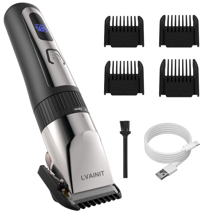 LVAINIT Hair Clippers for Men, Cordless LCD Rechargeable Hair Trimmer Beard Trimmer for Men, Men's Grooming Kit for Hair, Face, Beard, Professional E