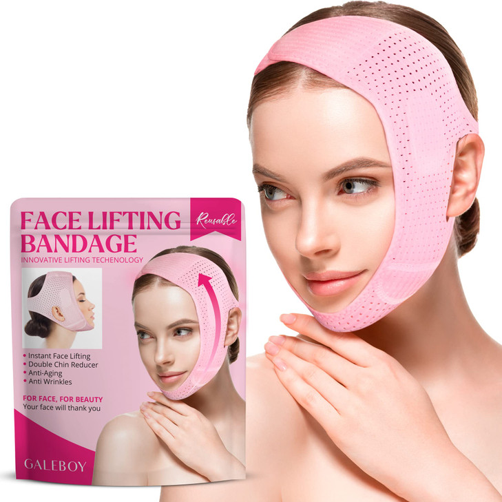 Galeboy Reusable Double Chin Reducer- V Line Mask -Double Chin Remover-Facial Slimming Chin Strap-Chin Up Mask Face Lifting Belt V Shaped Slimming Fa