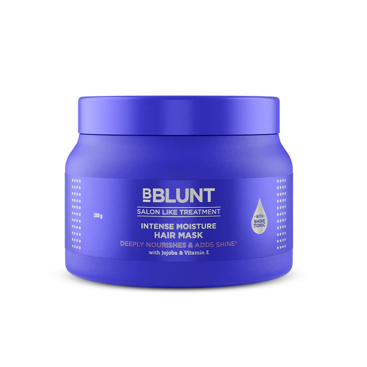 BBLUNT Intense Moisture Hair Mask | Deeply Nourishes & Adds Shine | Deep Conditioning Masque for Dry, Damaged & Frizzy Hair | Vitamin E & Jojoba Oil