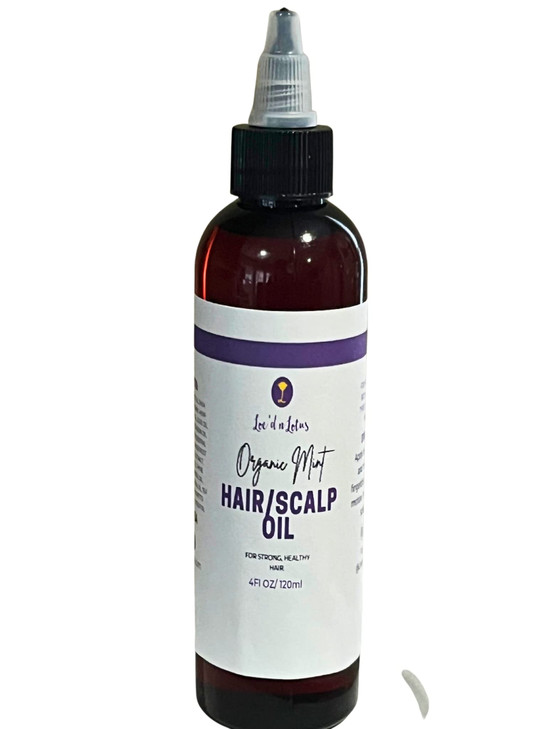 Loc'd n Lotus- Organic Mint Hair And Scalp Oil- Promotes Hair Growth And Moisture Retention-4 Oz