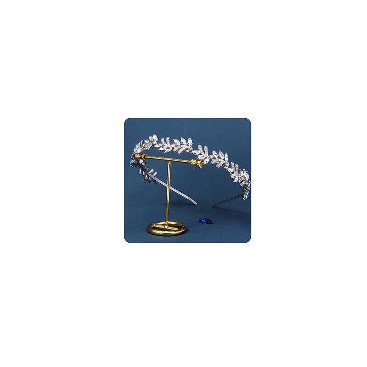 Xerling Silver Crystal Headband Rhinestones Hair Band Leaf Shape Metal Hair Jewelry Hair Accessories for Women Party Birthday (Type E Silver)