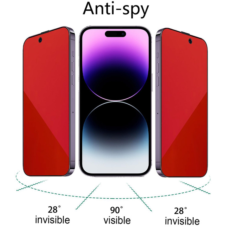 BWEDXEZ 2 Pack Anti-Blue Privacy Tempered Glass for iPhone 14 Pro/iPhone 15/ iPhone 16 Anti-Spy Screen Protector Film Gradient Colorful 6.1 inch
