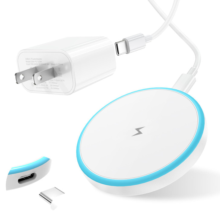 Magnetic Wireless Charger for iPhone 16 15 14 13 12 Series/AirPods 3/2/Pro 2/Pro - with 20W Power Adapter, 15W Wireless Mag-Safe Charging Pad and 6 F