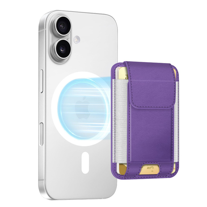 FINPAC MagSafe Wallet, Magnetic Card Wallet Holder for iPhone 17/16/15/14/13/12 Series, Safe RFID Blocking Slim Leather 6 Card Holder for Women Men,