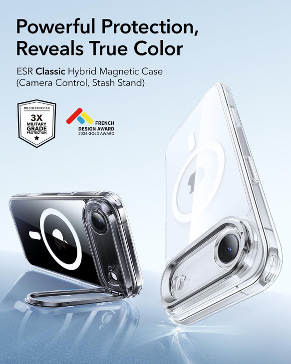 ESR for iPhone Air Case with Stash Stand, Camera Control Cover Compatible with MagSafe, Military-Grade Drop Protection Magnetic Phone Case for iPhone