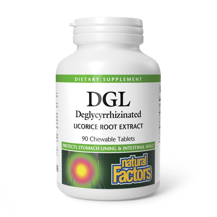 Natural Factors DGL Chewable - Digestive Support Supplement with Licorice Root Extract - Chewable Tablets Support Stomach Lining & Health - Non-GMO &