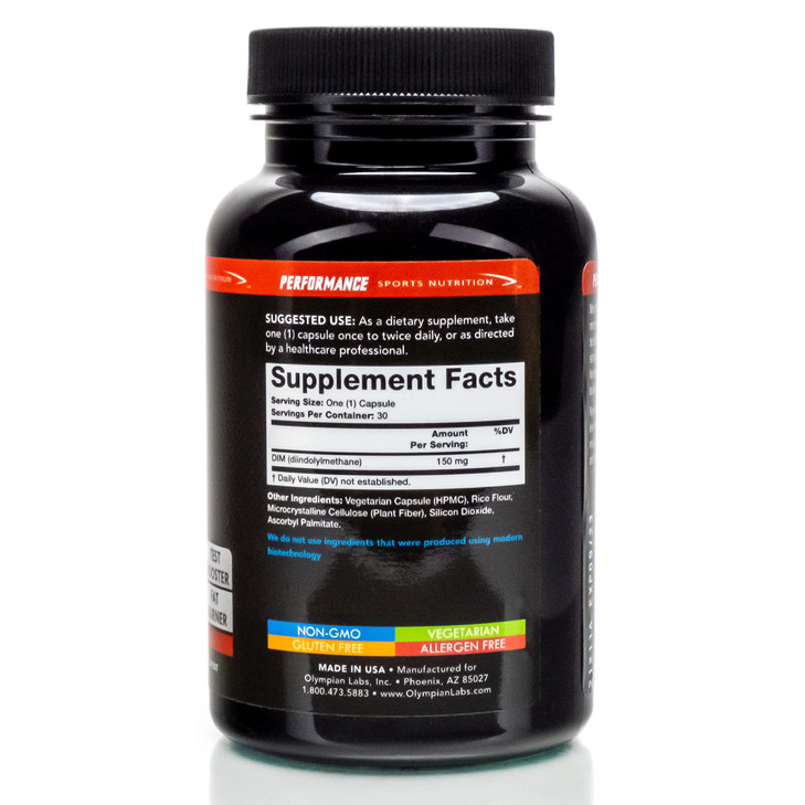 Olympian Labs DIM 150mg - DIM Diindolylmethane Supplement Capsules Supporting Hormone Balance, Clear Skin, PCOS, & Aid in Fitness Regimes - 30 Capsul