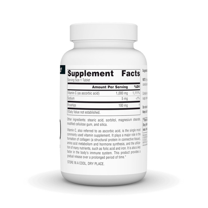 Source Naturals C-1000, with Rose Hips 1000 mg for Immune System Support - 100 Time Release Tablets