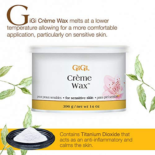 GiGi Crème Wax for Hair Removal, Soft Wax for Sensitive Skin, Face & Body, Gentle Formula, 14 oz, 1 Pack