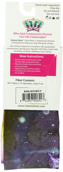 Celeste Stein Therapeutic Compression Socks, Multi Planets, 8-15 mmHg, Mild