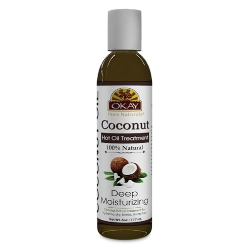OKAY | Coconut Hot Oil Treatment | For All Hair Types & Textures | Deeply Penetrating | 100% Natural | Free of Paraben, Silicone | 6 oz