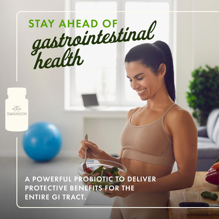 Swanson L. Reuteri Probiotic Plus w/L. Rhamnosus L. Acidophilus & FOS Prebiotic Digestive Support - Promotes Gut Health w/ 7 Billion CFU per Capsule
