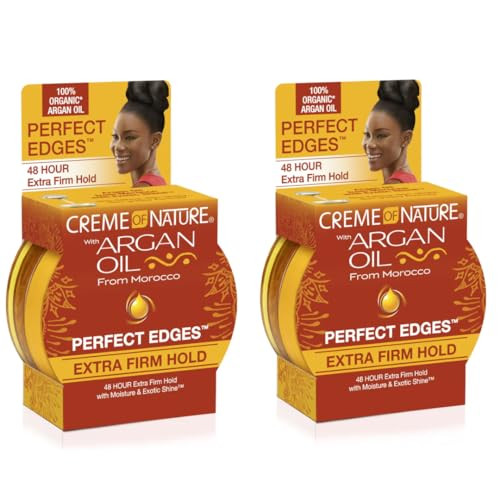 Creme Of Nature Argan Oil Perfect Edges Extra Hold 2.25 Ounce (66ml) (2 Pack)
