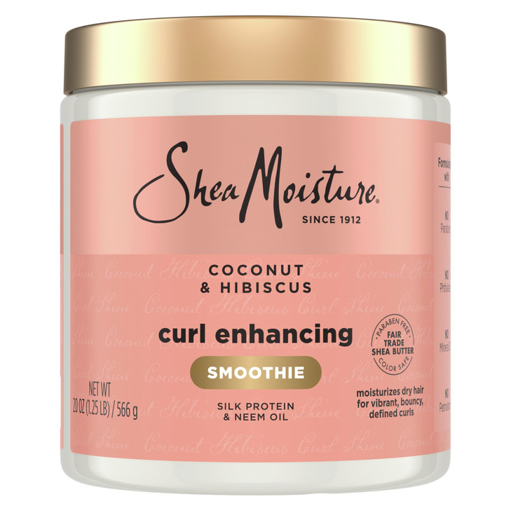 SheaMoisture Curl Enhancing Smoothie Hair Cream Coconut and Hibiscus for Thick, Curly Hair Sulfate Free and Paraben Free Curl Cream 20 oz