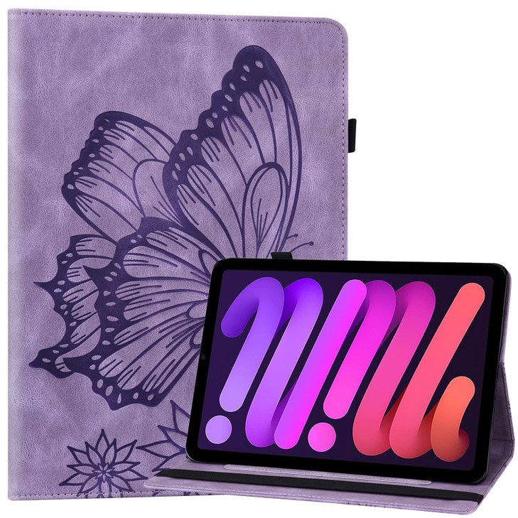 Dteck for iPad mini 7/6th Generation (A17 Pro/A15) Case 2024/2021 Release (8.3"), Cute Butterfly PU Leather Case with Auto Sleep Wake/Stand Function,